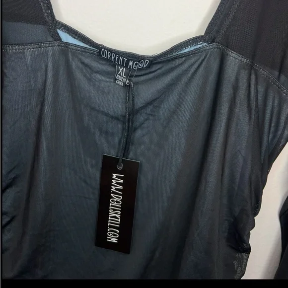 Dolls kill black laced mini dress goth style new with tags size XL long sleeve - Picture 5 of 8